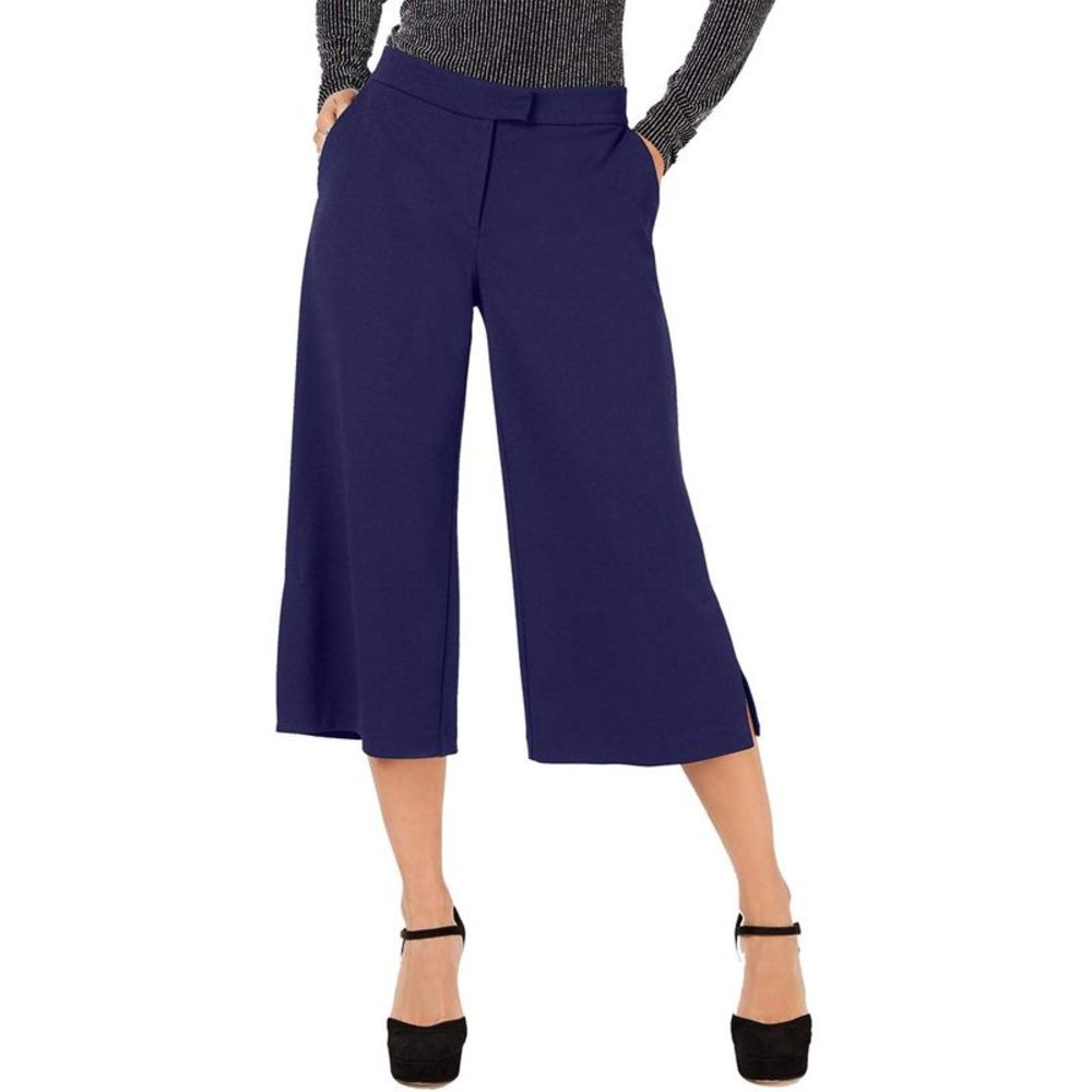 Michael Michael Kors Womens Wide Leg Cropped Pants,True Navy,Small Petite